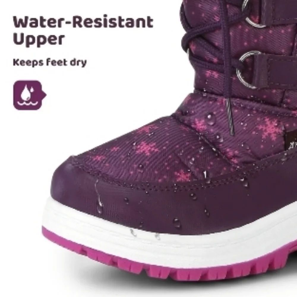 APAKOWA KIDS UNISEX INSULATED FUR WINTER WARN SNOW BOOT